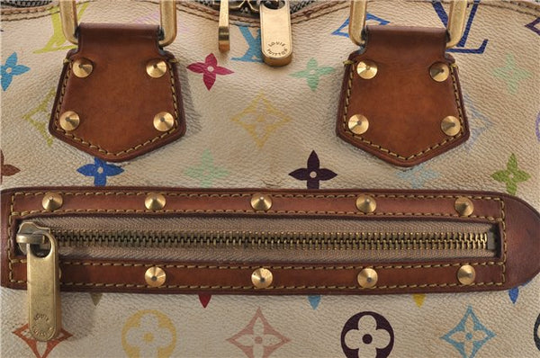 Auth Louis Vuitton Monogram Multicolor Alma PM Hand Bag White M92647 LV 8944D