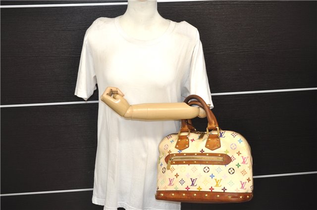 Auth Louis Vuitton Monogram Multicolor Alma PM Hand Bag White M92647 LV 8944D
