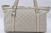Authentic GUCCI Guccissima Abbey GG Leather Shoulder Tote Bag 141470 Ivory 8945E