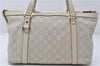 Authentic GUCCI Guccissima Abbey GG Leather Shoulder Tote Bag 141470 Ivory 8945E