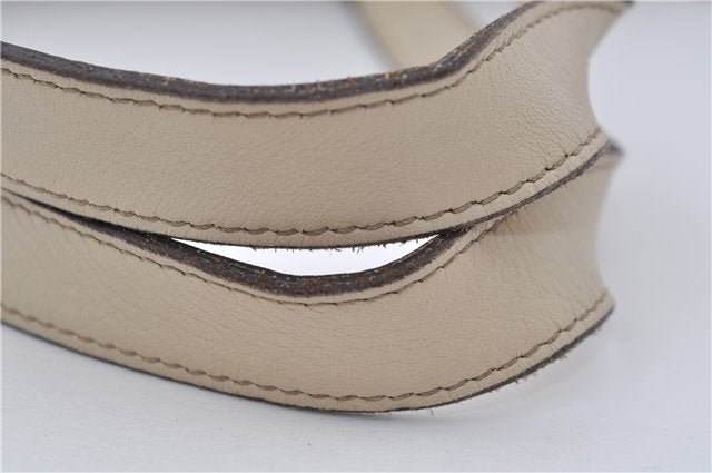 Authentic GUCCI Guccissima Abbey GG Leather Shoulder Tote Bag 141470 Ivory 8945E