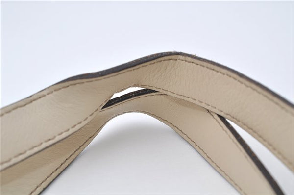 Authentic GUCCI Guccissima Abbey GG Leather Shoulder Tote Bag 141470 Ivory 8945E