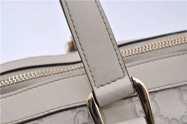Authentic GUCCI Guccissima Abbey GG Leather Shoulder Tote Bag 141470 Ivory 8945E