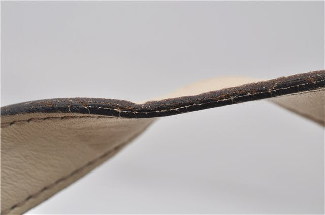 Authentic GUCCI Guccissima Abbey GG Leather Shoulder Tote Bag 141470 Ivory 8945E