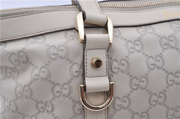 Authentic GUCCI Guccissima Abbey GG Leather Shoulder Tote Bag 141470 Ivory 8945E