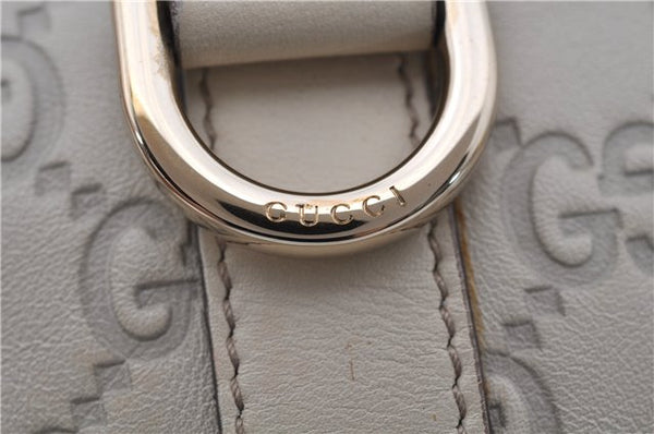 Authentic GUCCI Guccissima Abbey GG Leather Shoulder Tote Bag 141470 Ivory 8945E