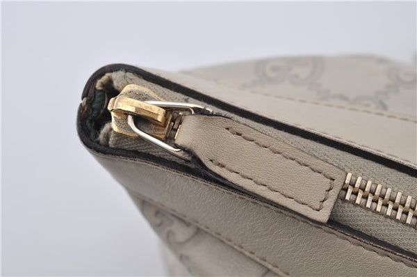Authentic GUCCI Guccissima Abbey GG Leather Shoulder Tote Bag 141470 Ivory 8945E