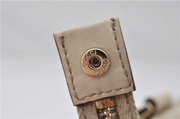 Authentic GUCCI Guccissima Abbey GG Leather Shoulder Tote Bag 141470 Ivory 8945E