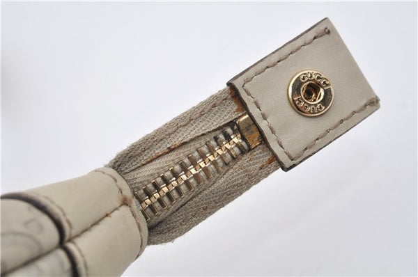 Authentic GUCCI Guccissima Abbey GG Leather Shoulder Tote Bag 141470 Ivory 8945E