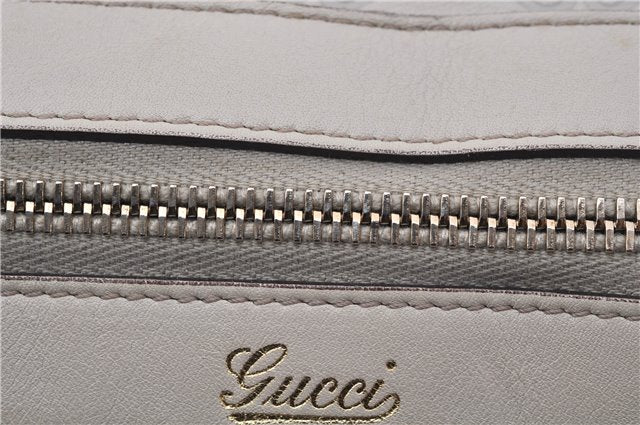 Authentic GUCCI Guccissima Abbey GG Leather Shoulder Tote Bag 141470 Ivory 8945E