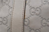 Authentic GUCCI Guccissima Abbey GG Leather Shoulder Tote Bag 141470 Ivory 8945E