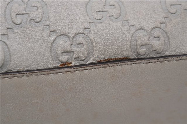 Authentic GUCCI Guccissima Abbey GG Leather Shoulder Tote Bag 141470 Ivory 8945E