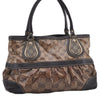 Authentic GUCCI GG Crystal Shoulder Tote Bag PVC Leather 223964 Brown 8946E
