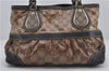 Authentic GUCCI GG Crystal Shoulder Tote Bag PVC Leather 223964 Brown 8946E