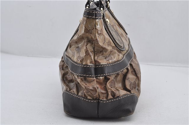 Authentic GUCCI GG Crystal Shoulder Tote Bag PVC Leather 223964 Brown 8946E