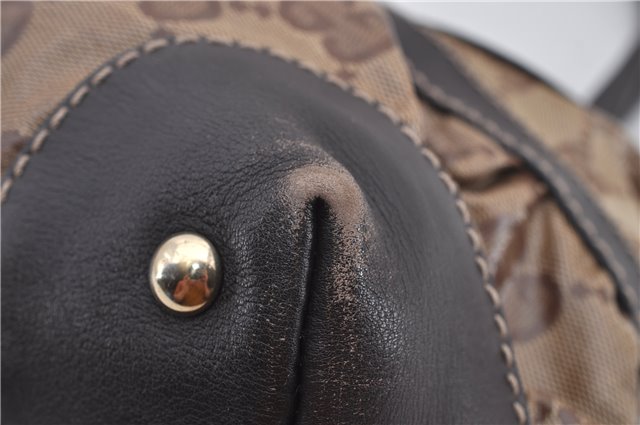 Authentic GUCCI GG Crystal Shoulder Tote Bag PVC Leather 223964 Brown 8946E