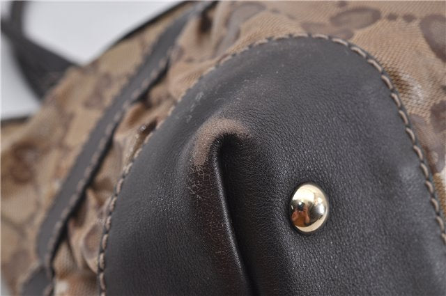 Authentic GUCCI GG Crystal Shoulder Tote Bag PVC Leather 223964 Brown 8946E