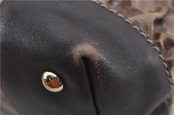 Authentic GUCCI GG Crystal Shoulder Tote Bag PVC Leather 223964 Brown 8946E