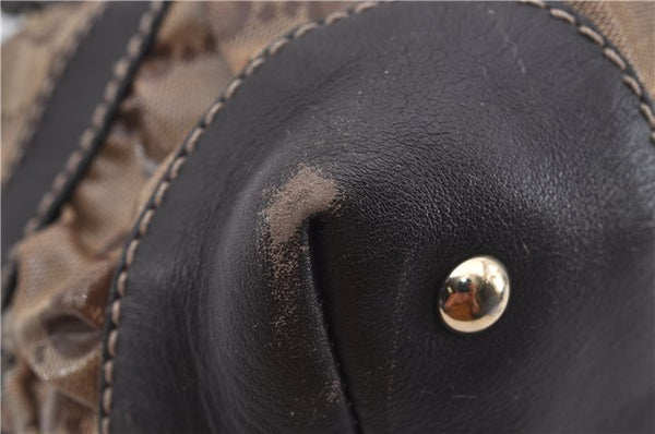 Authentic GUCCI GG Crystal Shoulder Tote Bag PVC Leather 223964 Brown 8946E