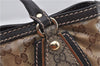 Authentic GUCCI GG Crystal Shoulder Tote Bag PVC Leather 223964 Brown 8946E