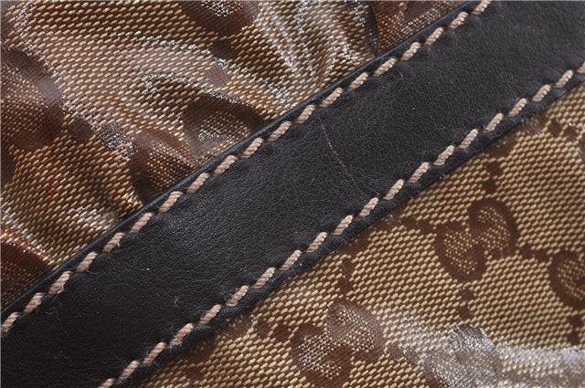 Authentic GUCCI GG Crystal Shoulder Tote Bag PVC Leather 223964 Brown 8946E