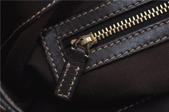 Authentic GUCCI GG Crystal Shoulder Tote Bag PVC Leather 223964 Brown 8946E