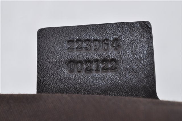 Authentic GUCCI GG Crystal Shoulder Tote Bag PVC Leather 223964 Brown 8946E