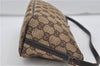 Authentic GUCCI Hand Bag Pouch Purse GG Canvas Leather 07198 Brown 8947D
