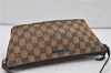 Authentic GUCCI Hand Bag Pouch Purse GG Canvas Leather 07198 Brown 8947D