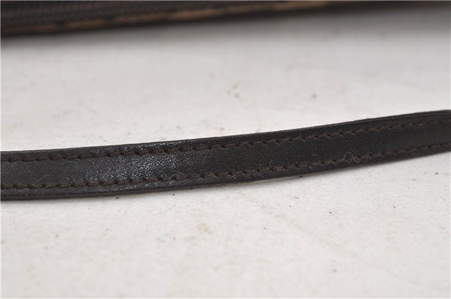 Authentic GUCCI Hand Bag Pouch Purse GG Canvas Leather 07198 Brown 8947D