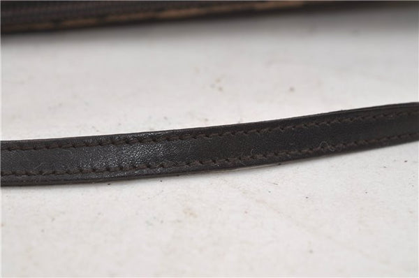 Authentic GUCCI Hand Bag Pouch Purse GG Canvas Leather 07198 Brown 8947D