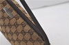 Authentic GUCCI Hand Bag Pouch Purse GG Canvas Leather 07198 Brown 8947D