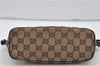 Authentic GUCCI Hand Bag Pouch Purse GG Canvas Leather 07198 Brown 8947D