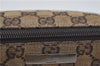 Authentic GUCCI Hand Bag Pouch Purse GG Canvas Leather 07198 Brown 8947D