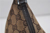 Authentic GUCCI Hand Bag Pouch Purse GG Canvas Leather 07198 Brown 8947D