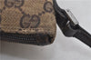 Authentic GUCCI Hand Bag Pouch Purse GG Canvas Leather 07198 Brown 8947D