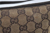 Authentic GUCCI Hand Bag Pouch Purse GG Canvas Leather 07198 Brown 8947D