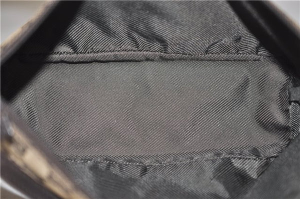 Authentic GUCCI Hand Bag Pouch Purse GG Canvas Leather 07198 Brown 8947D