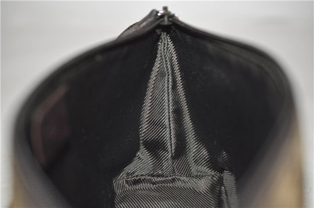 Authentic GUCCI Hand Bag Pouch Purse GG Canvas Leather 07198 Brown 8947D