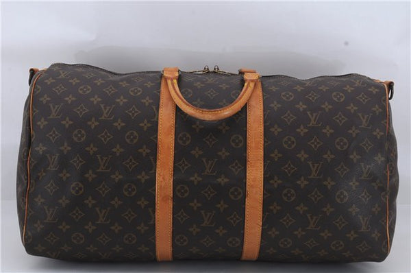 Auth Louis Vuitton Monogram Keepall Bandouliere 55 Boston Bag M41414 LV 8949D