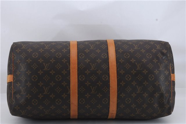 Auth Louis Vuitton Monogram Keepall Bandouliere 55 Boston Bag M41414 LV 8949D