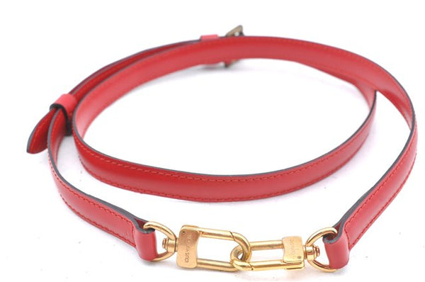 Authentic Louis Vuitton Leather Shoulder Strap Red 27.6-33.5" LV 8950C