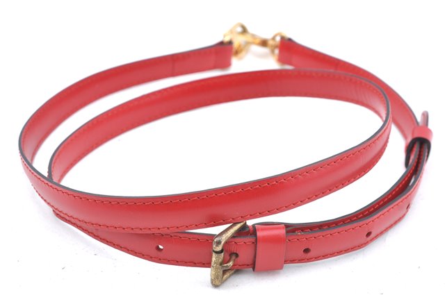 Authentic Louis Vuitton Leather Shoulder Strap Red 27.6-33.5