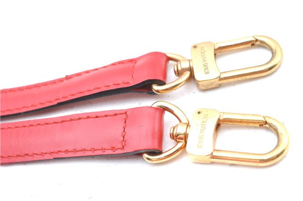 Authentic Louis Vuitton Leather Shoulder Strap Red 27.6-33.5" LV 8950C