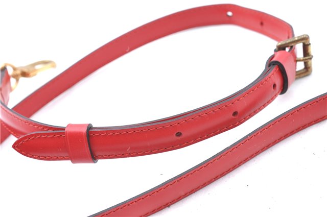 Authentic Louis Vuitton Leather Shoulder Strap Red 27.6-33.5