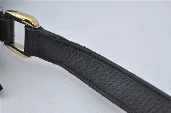 Authentic GUCCI Abbey Shoulder Cross Bag GG Canvas Leather 131326 Black 8950D