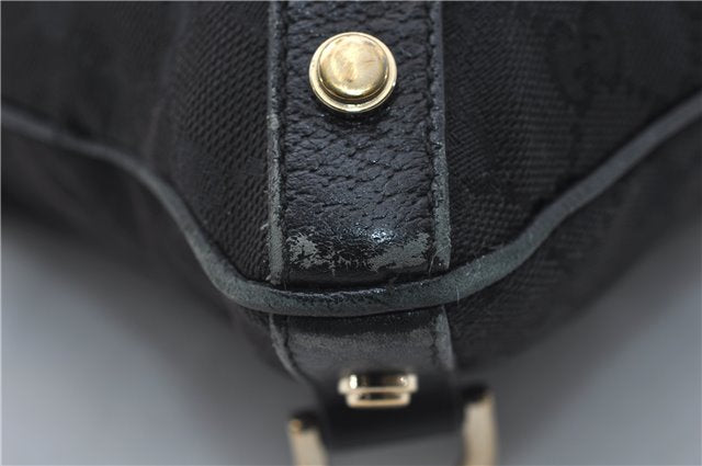 Authentic GUCCI Abbey Shoulder Cross Bag GG Canvas Leather 131326 Black 8950D