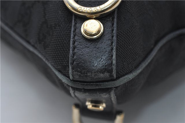 Authentic GUCCI Abbey Shoulder Cross Bag GG Canvas Leather 131326 Black 8950D