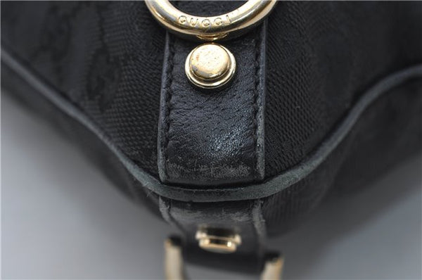 Authentic GUCCI Abbey Shoulder Cross Bag GG Canvas Leather 131326 Black 8950D