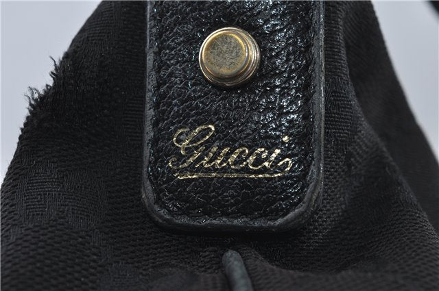 Authentic GUCCI Abbey Shoulder Cross Bag GG Canvas Leather 131326 Black 8950D